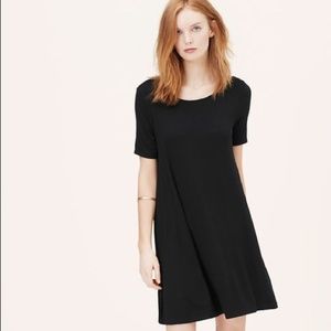 Loft black swing dress, t-shirt material